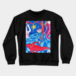 The animal lover who also loves mermaids on the sea side as an ocean lover Crewneck Sweatshirt